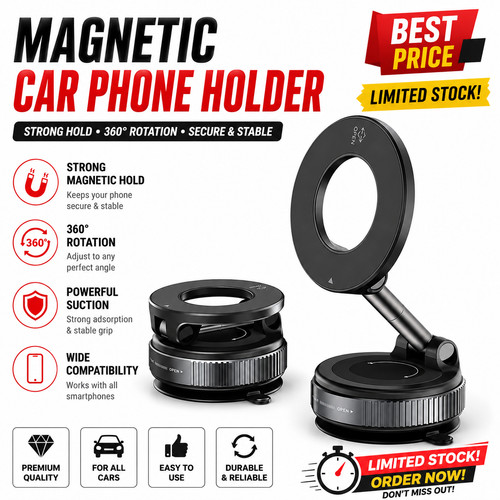 Magnetic car phone holder - car,