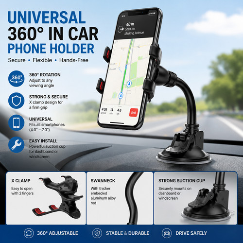 Universal 360 car phone - universal,
